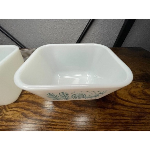 Set of 3 Vintage Pyrex Turquoise Amish Butterprint Dishes #472 #501 - Picture 8 of 16